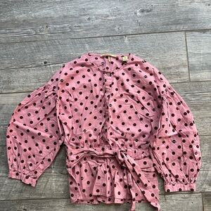 Scotch and Soda Pink Polka Dot Blouse